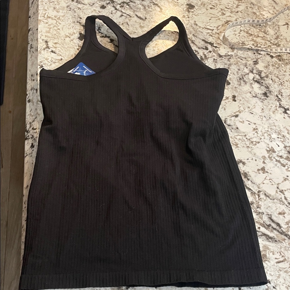 Black Ribbed Tank Top - Picture 3 of 4